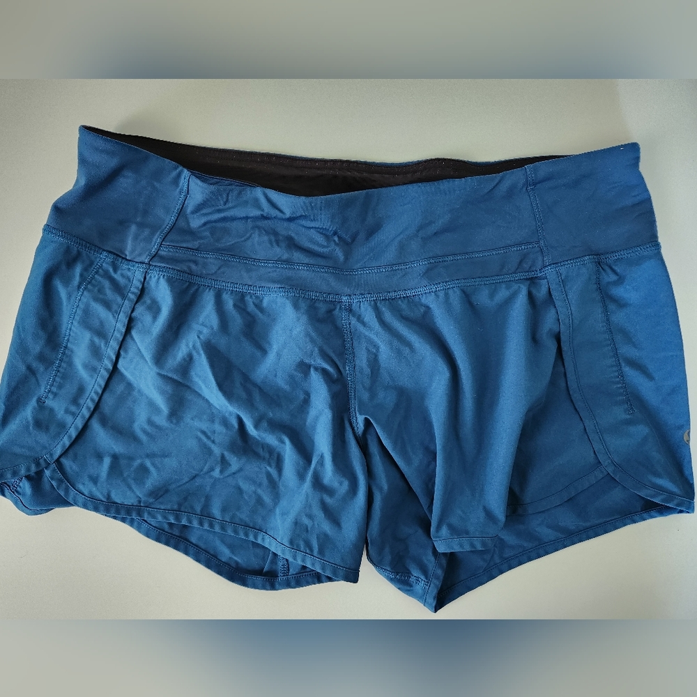 Lululemon size 10 speed up lined blue shorts